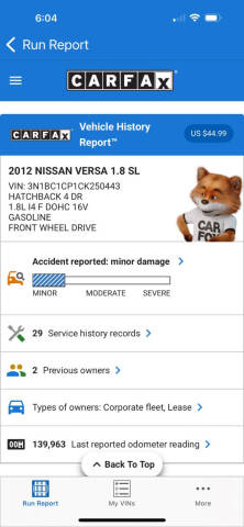 2012 Nissan Versa 1.8 S