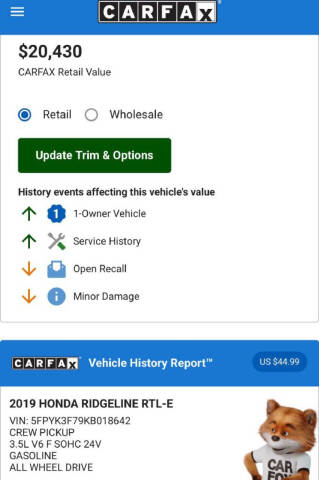 2019 Honda Ridgeline RTL-E