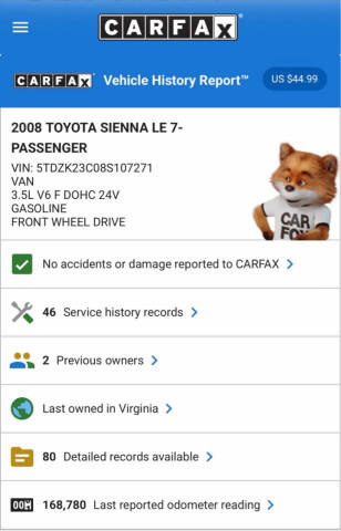 2008 Toyota Sienna LE 7-Passenger