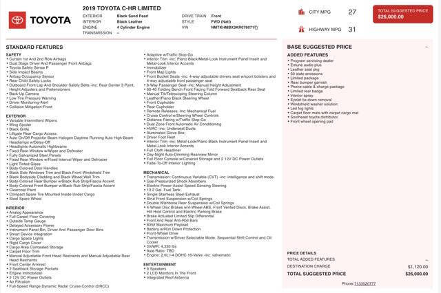 2019 Toyota C-HR Limited