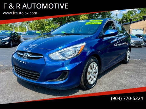 2016 Hyundai Accent for sale at F & R AUTOMOTIVE in Jacksonville FL