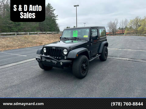 2016 Jeep Wrangler for sale at S & D Auto Sales in Maynard MA