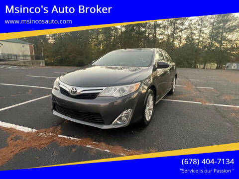 2012 Toyota Camry for sale at Msinco's Auto Broker in Snellville GA