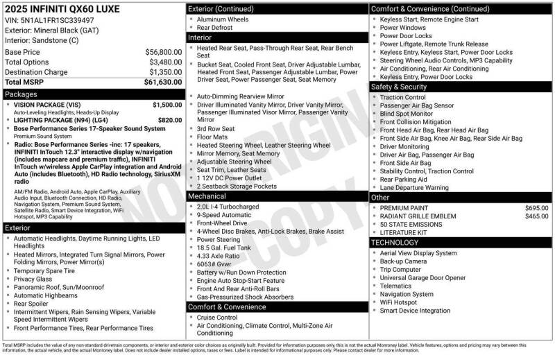 2025 Infiniti QX60 Luxe