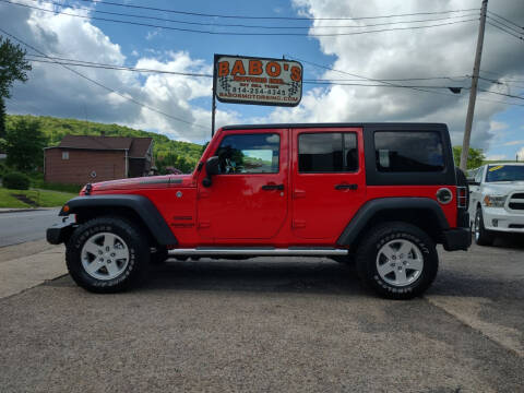 2016 Jeep Wrangler Unlimited for sale at BABO'S MOTORS INC in Johnstown PA