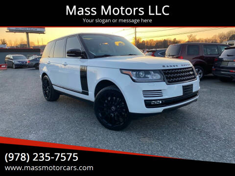 2014 Land Rover Range Rover for sale at Mass Motors LLC in Worcester MA