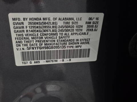 2016 Honda Pilot Touring