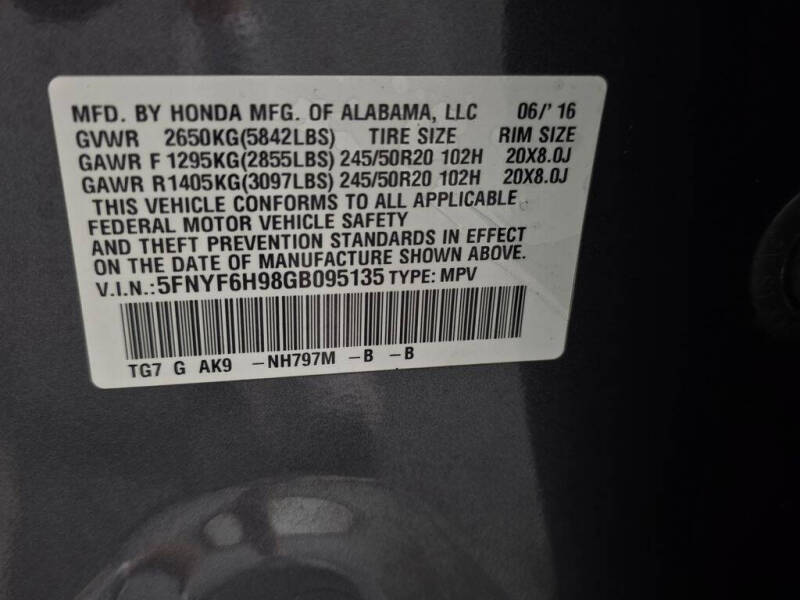 2016 Honda Pilot Touring