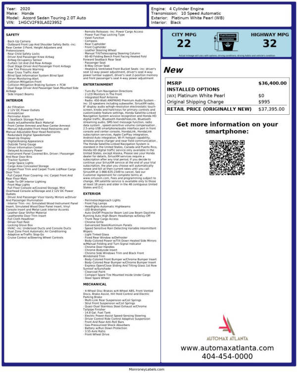2020 Honda Accord Touring