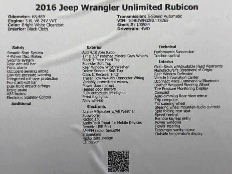 2016 Jeep Wrangler Unlimited