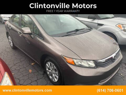 2012 Honda Civic for sale at Clintonville Motors in Columbus OH