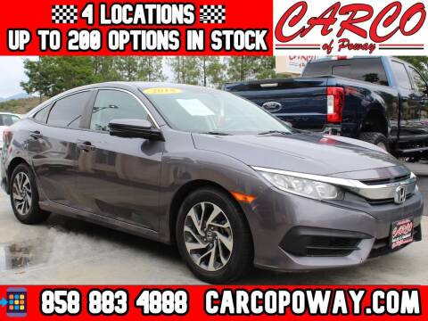 2018 Honda Civic for sale at CARCO OF POWAY in Poway CA
