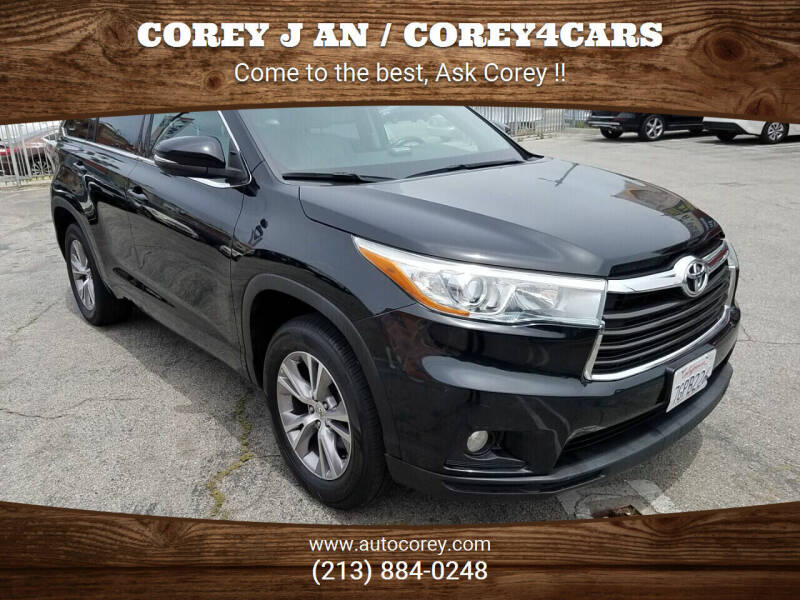 2015 Toyota Highlander for sale at WWW.COREY4CARS.COM / COREY J AN in Los Angeles CA
