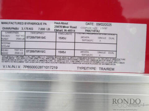 2026 Haul-About Enclosed Cargo PAN716TA2