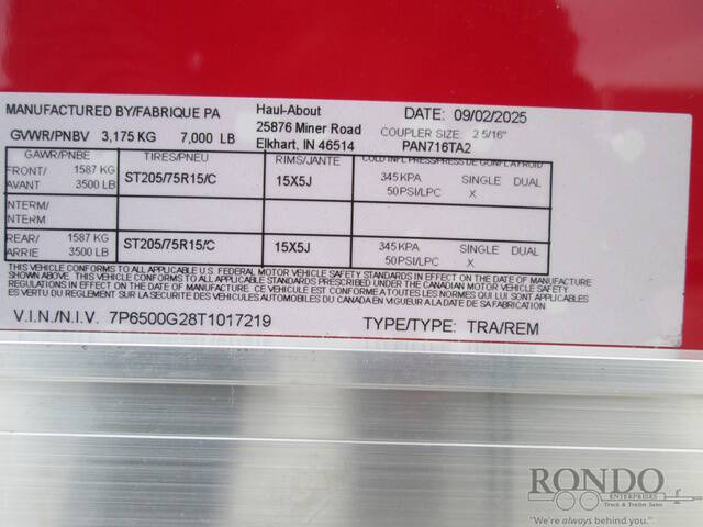 2026 Haul-About Enclosed Cargo PAN716TA2