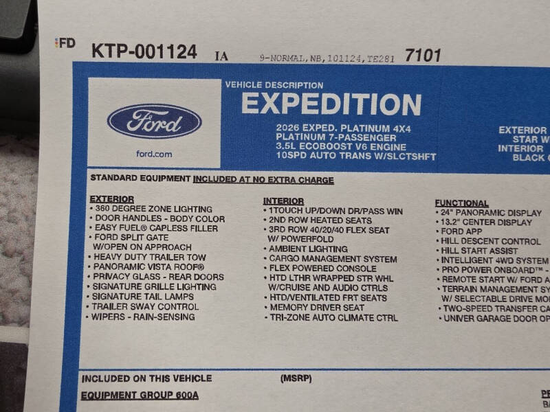 2026 Ford Expedition Platinum