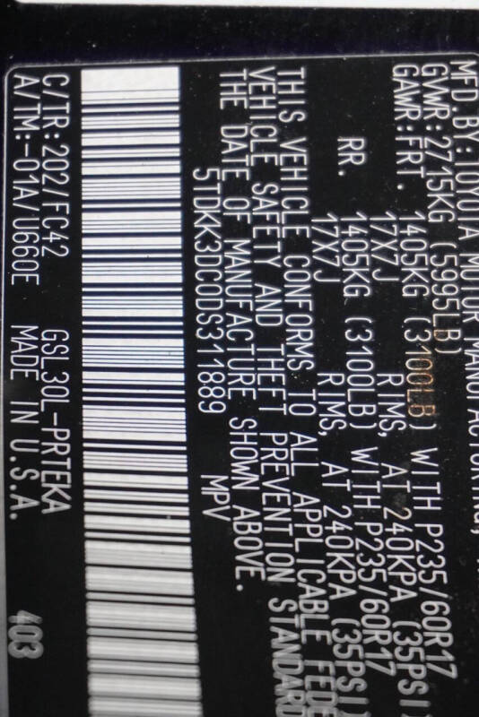 2013 Toyota Sienna LE 7-Passenger Auto Access Seat