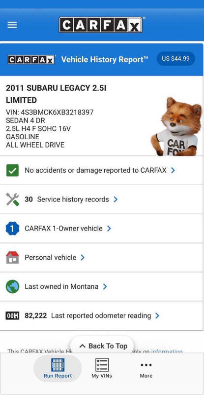 2011 Subaru Legacy 2.5i Limited