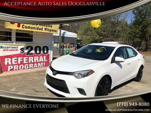 2015 Toyota Corolla for sale at Acceptance Auto Sales Douglasville in Douglasville GA