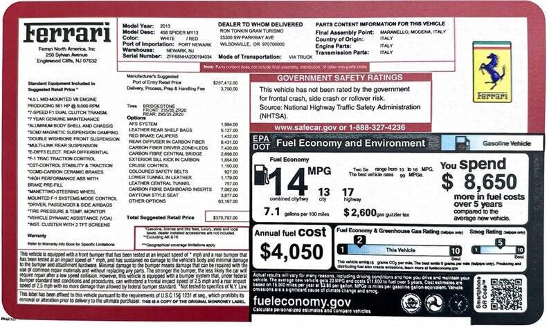 2013 Ferrari 458 Spider