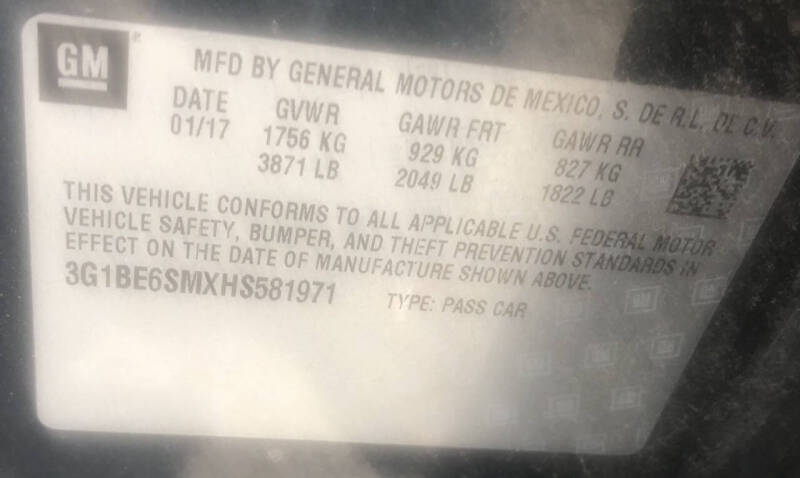 2017 Chevrolet Cruze LT Auto