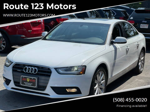 2013 Audi A4 for sale at Route 123 Motors in Norton MA