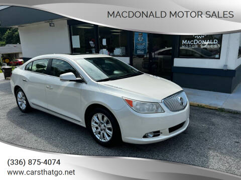 2012 Buick LaCrosse for sale at MacDonald Motor Sales in High Point NC