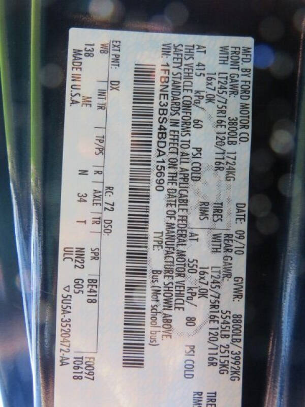 2011 Ford E-Series E-350 SD XLT