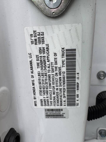 2019 Honda Ridgeline Sport