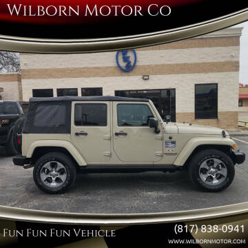 2017 Jeep Wrangler Unlimited for sale at Wilborn Motor Co in Fort Worth TX