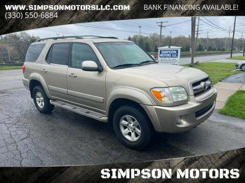 2005 Toyota Sequoia for sale at SIMPSON MOTORS in Youngstown OH