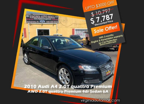 2010 Audi A4 for sale at Virginia Auto Mall in Woodford VA