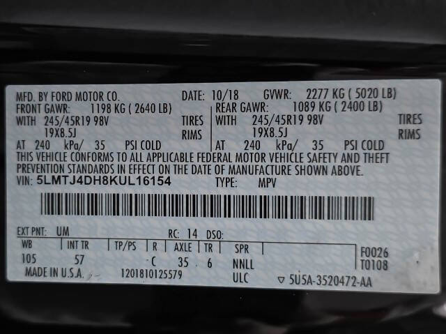 2019 Lincoln MKC Black Label