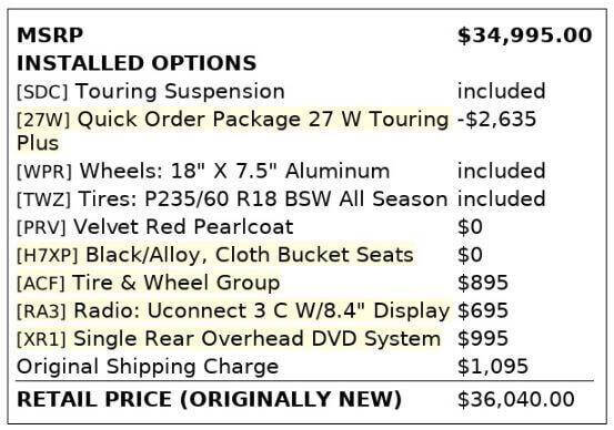 2017 Chrysler Pacifica Touring Plus