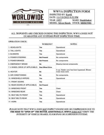 1957 Studebaker Silver Hawk