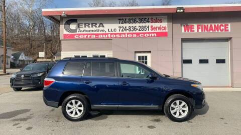 2013 Toyota Highlander for sale at Cerra Automotive LLC in Greensburg PA