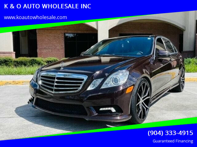 2010 Mercedes-Benz E-Class for sale at K & O AUTO WHOLESALE INC in Jacksonville FL