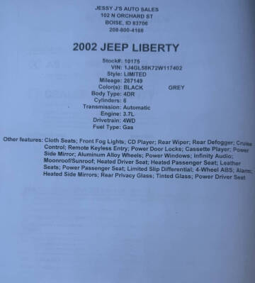 2002 Jeep Liberty Limited