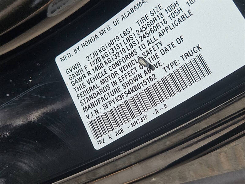 2019 Honda Ridgeline RTL