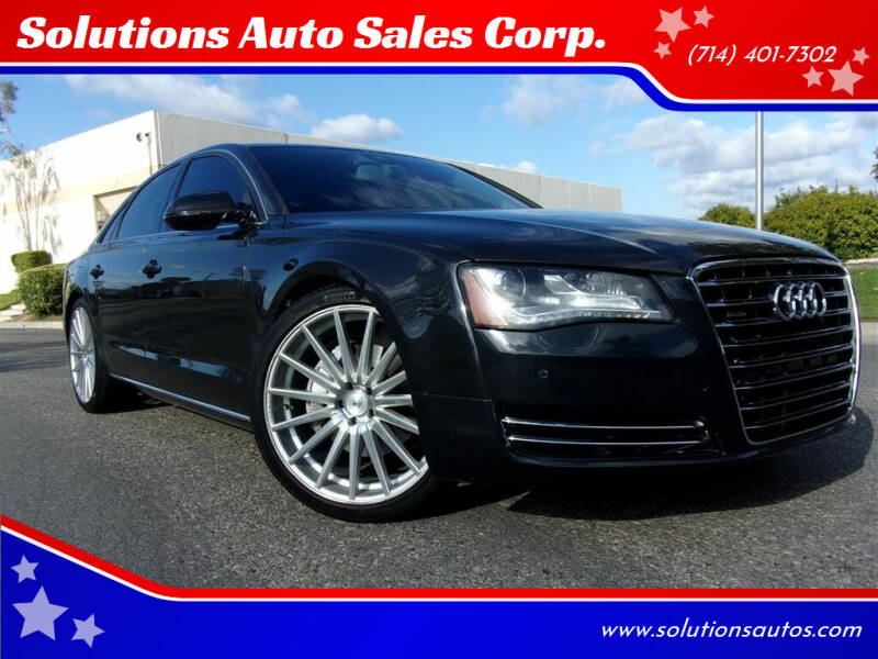2013 Audi A8 for sale at Solutions Auto Sales Corp. in Orange CA
