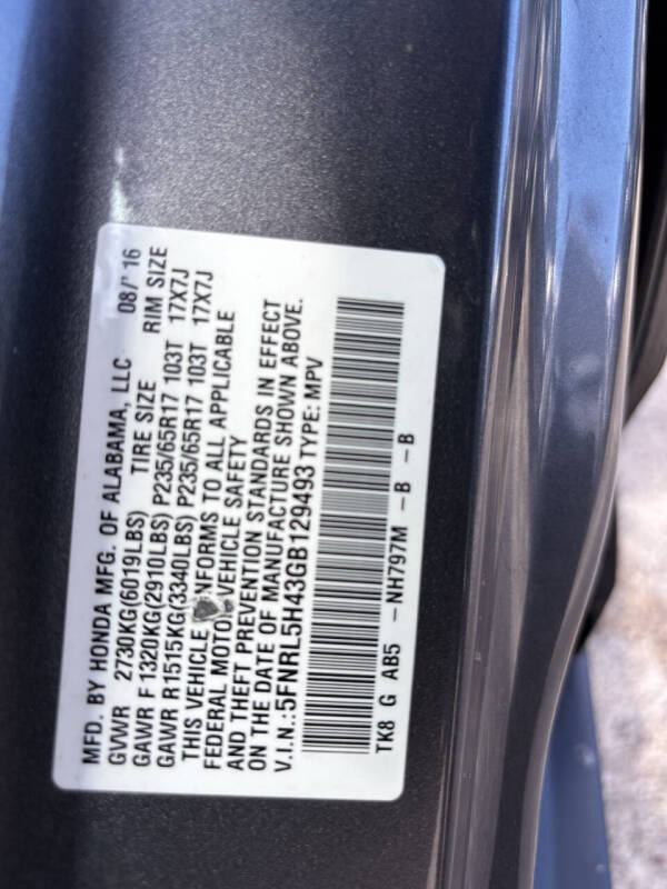 2016 Honda Odyssey EX