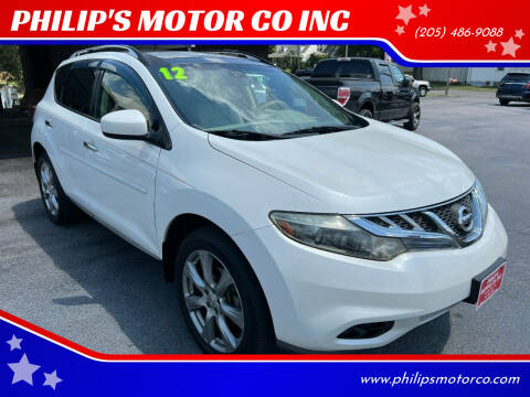 2012 Nissan Murano for sale at PHILIP'S MOTOR CO INC in Haleyville AL