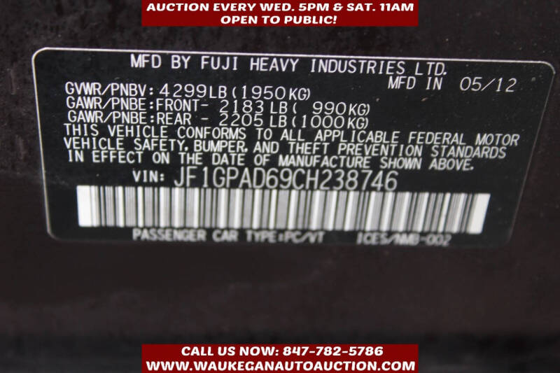 2012 Subaru Impreza 2.0i Premium