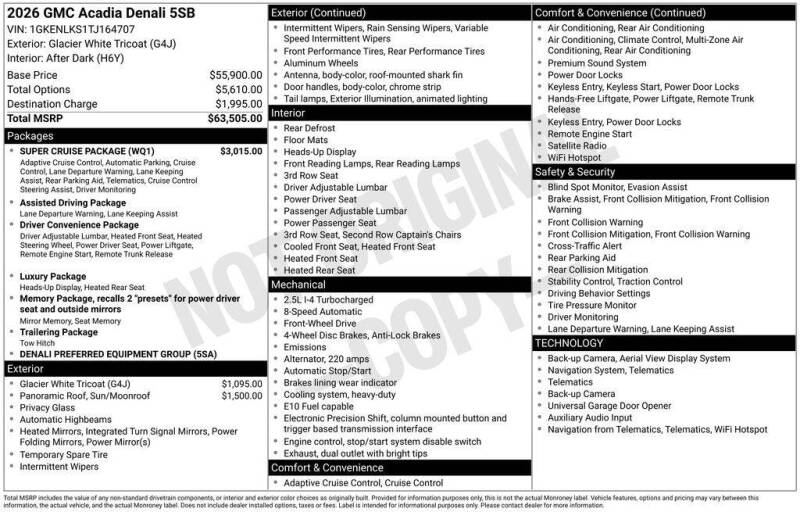 2026 GMC Acadia Denali