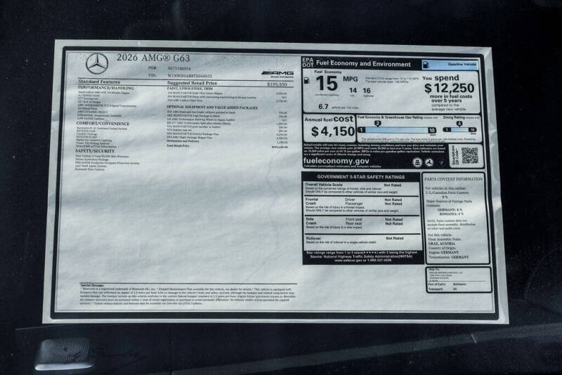 2026 Mercedes-Benz G-Class AMG G 63