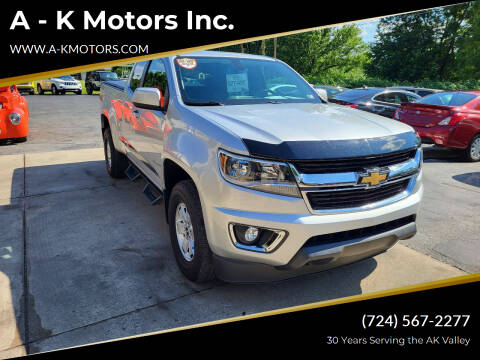 2019 Chevrolet Colorado for sale at A - K Motors Inc. in Vandergrift PA