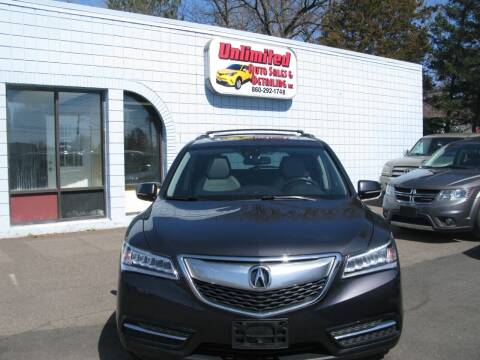 2014 Acura MDX for sale at Unlimited Auto Sales & Detailing, LLC in Windsor Locks CT