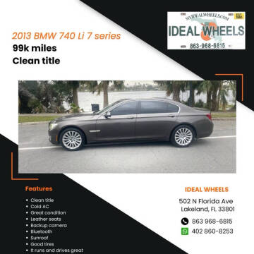 2013 BMW 7 Series for sale at Ideal Wheels in Lakeland FL
