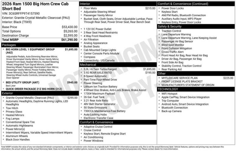 2026 RAM 1500