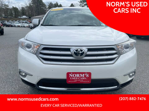 2013 Toyota Highlander for sale at NORM'S USED CARS INC in Wiscasset ME